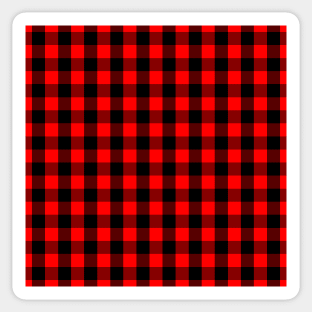 Classic Red and Black Buffalo Check Plaid Tartan Sticker by podartist